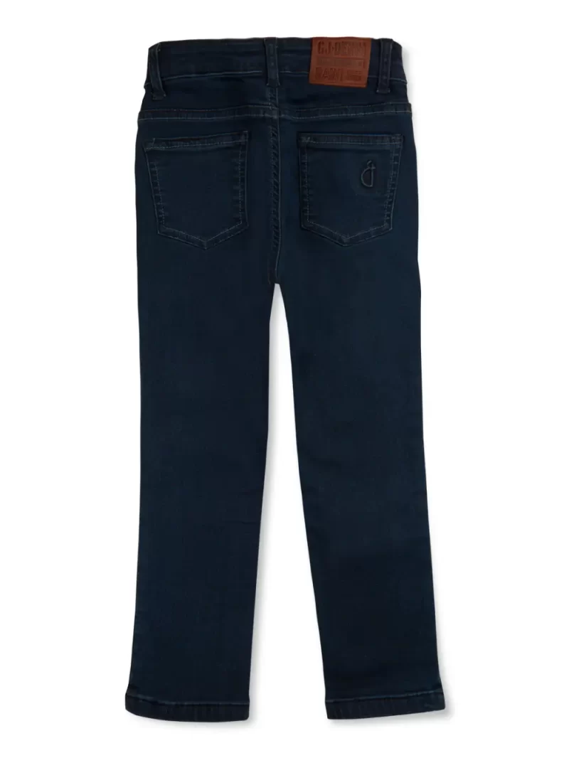 Gini And Jony Boys Black Solid Denim Fixed Waist Jeans