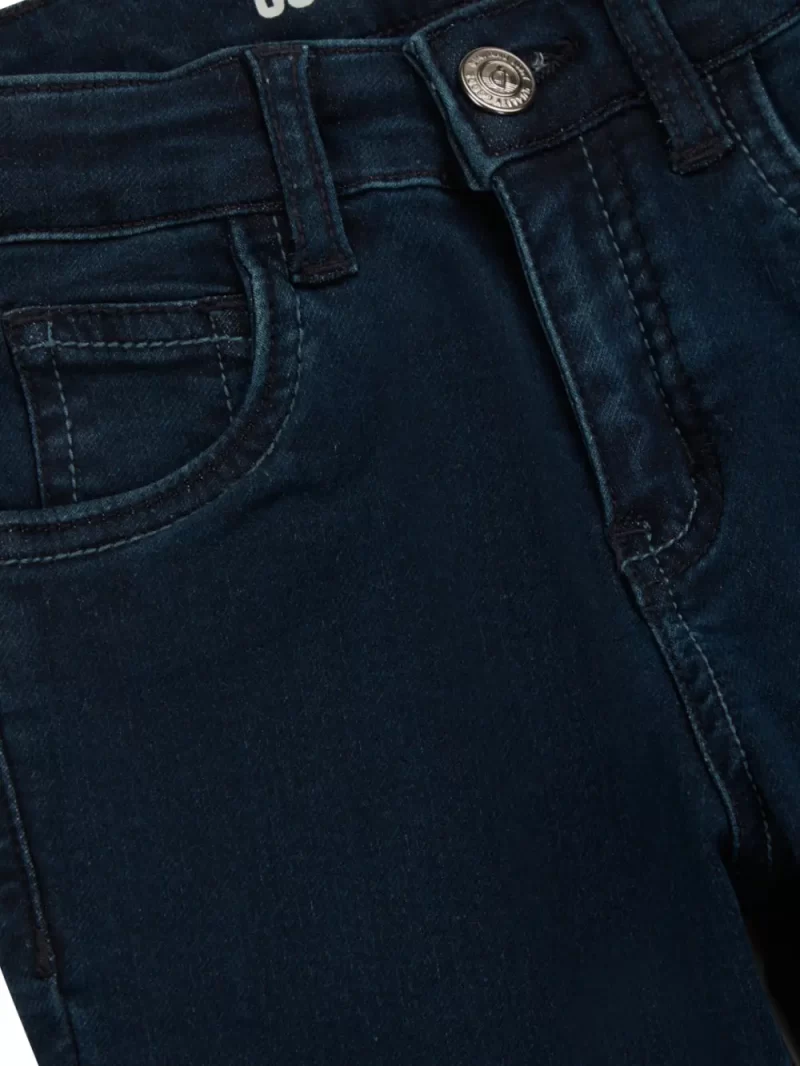 Gini And Jony Boys Black Solid Denim Fixed Waist Jeans