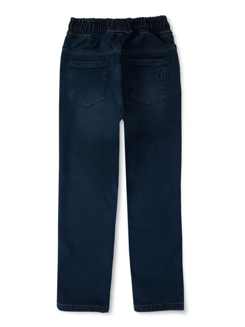 Gini & Jony Boys Blue Solid Denim Elasticated Jeans