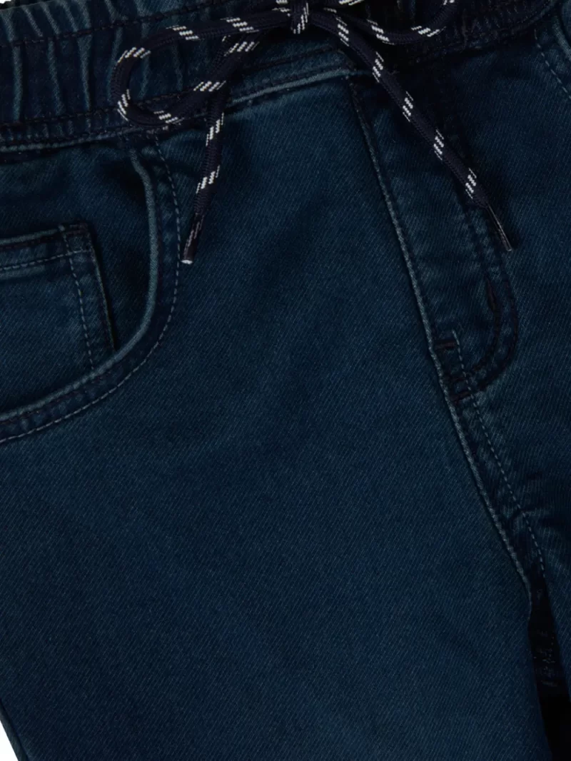 Gini & Jony Boys Blue Solid Denim Elasticated Jeans
