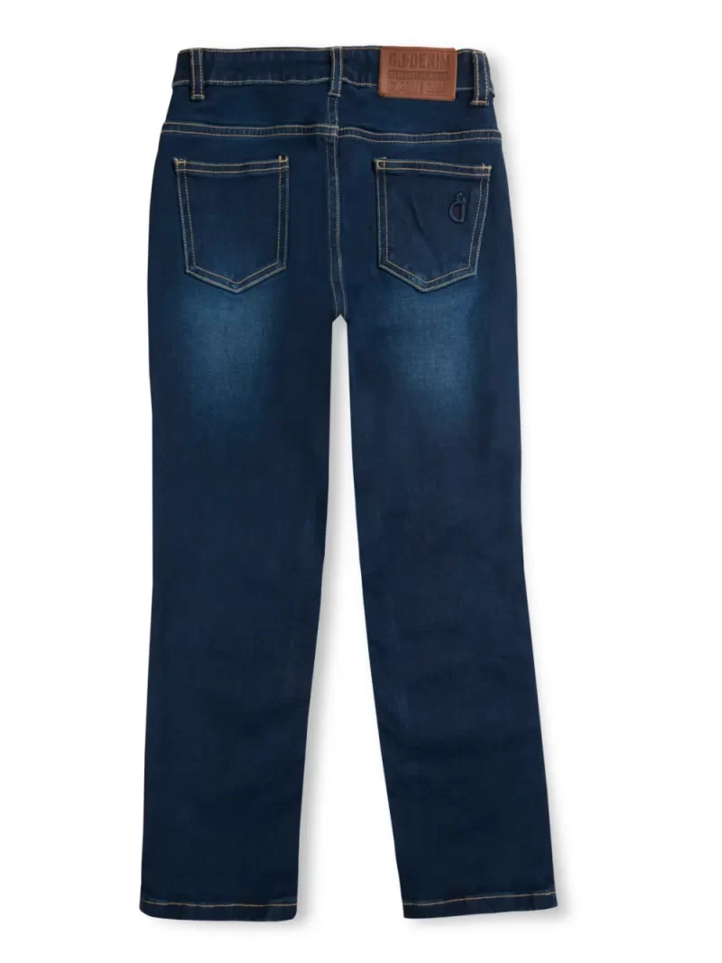Gini & Jony Boys Navy Blue Solid Denim Fixed Waist Jeans