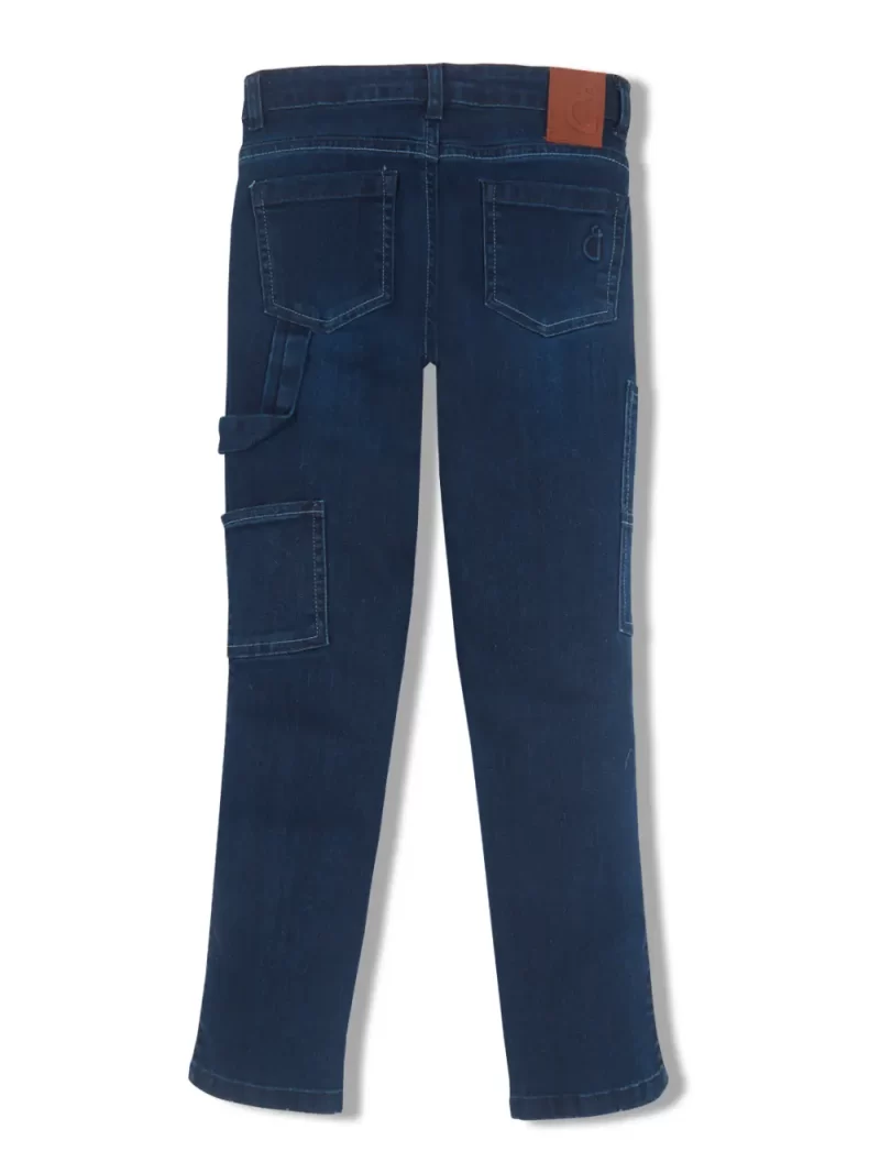 Gini & Jony Boys Blue Solid Denim Fixed Waist Jeans