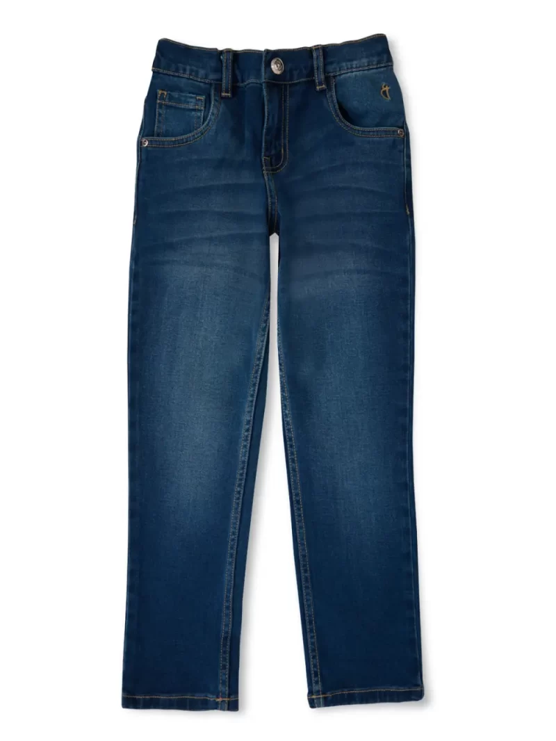 Gini & Jony Boys Blue Washed Denim Elasticated Jeans