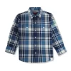 Gini & Jony Boys Blue Checks Cotton Shirt
