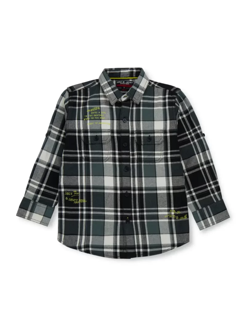 Gini & Jony Boys Multicolor Checks Cotton Full Sleeves Shirt