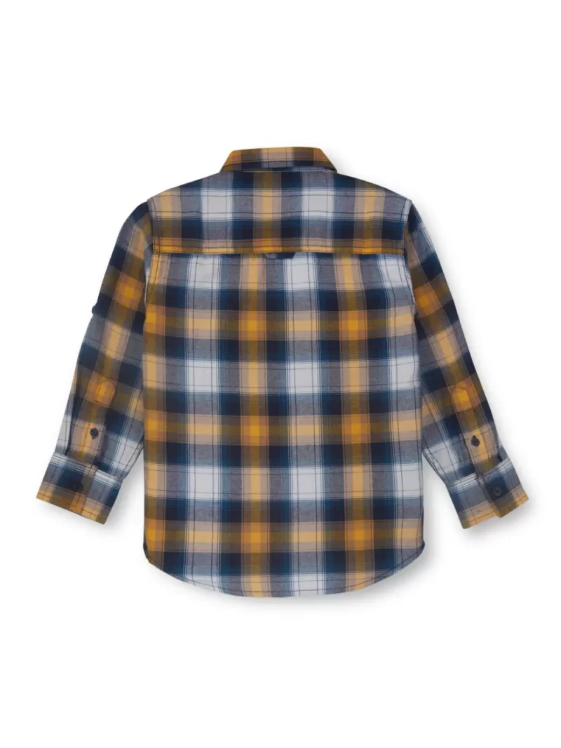 Gini And Jony Boys Yellow Checkered Woven Full Sleeves Shirt