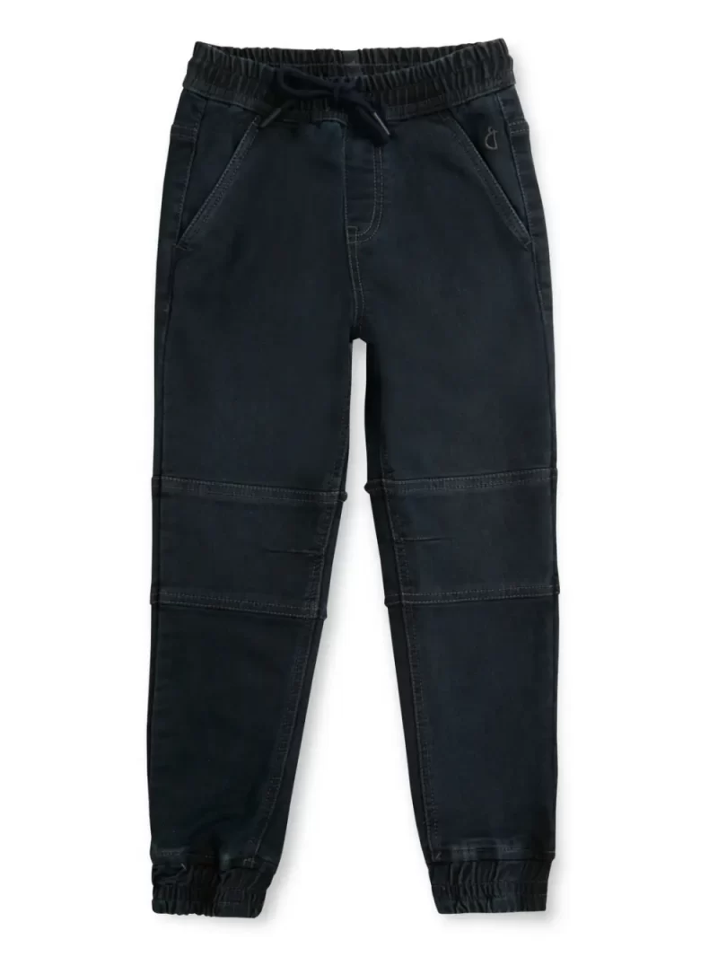 Gini And Jony Boys Black Solid Denim Elasticated Jeans