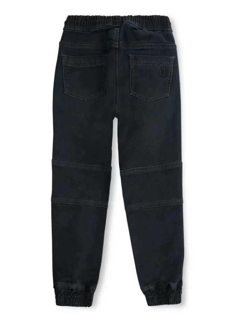 Gini And Jony Boys Black Solid Denim Elasticated Jeans