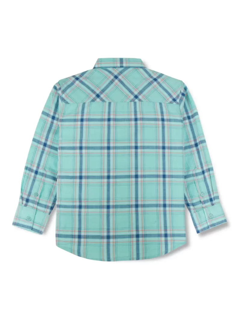 Gini And Jony Boys Blue Checks Woven Full Sleeves Shirt