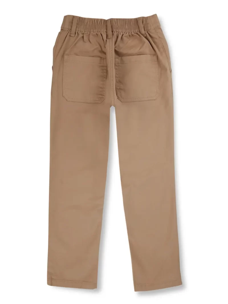 Gini & Jony Boys Brown Solid Cotton Fixed Waist Trouser
