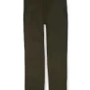 Gini And Jony Boys Olive Solid Cotton Fixed Waist Trouser