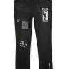 Gini And Jony Boys Black Printed Denim Elasticated Jeans