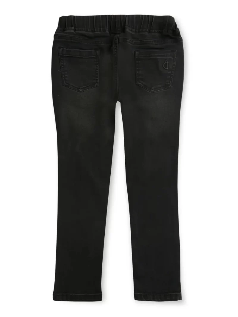 Gini And Jony Boys Black Printed Denim Elasticated Jeans