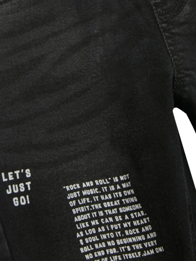 Gini And Jony Boys Black Printed Denim Elasticated Jeans