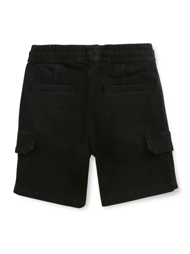 Gini And Jony Boys Black Solid Denim Bermuda Elasticated