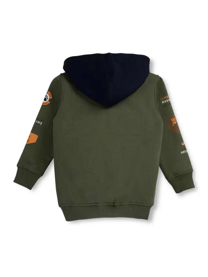 Gini And Jony Boys Green Solid Cotton Full Sleeves Knits Jacket