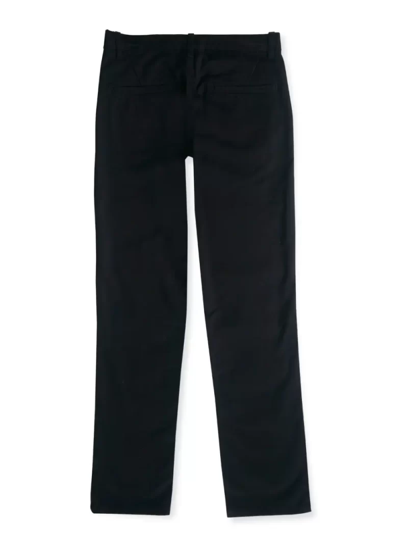 Gini And Jony Boys Black Solid Cotton Fixed Waist Trouser