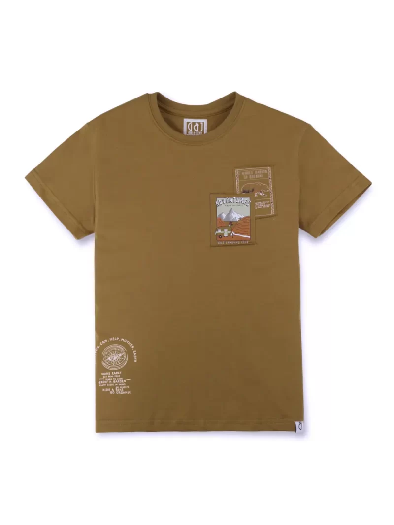 Gini And Jony Boys Brown Solid Cotton Half Sleeves T-Shirt