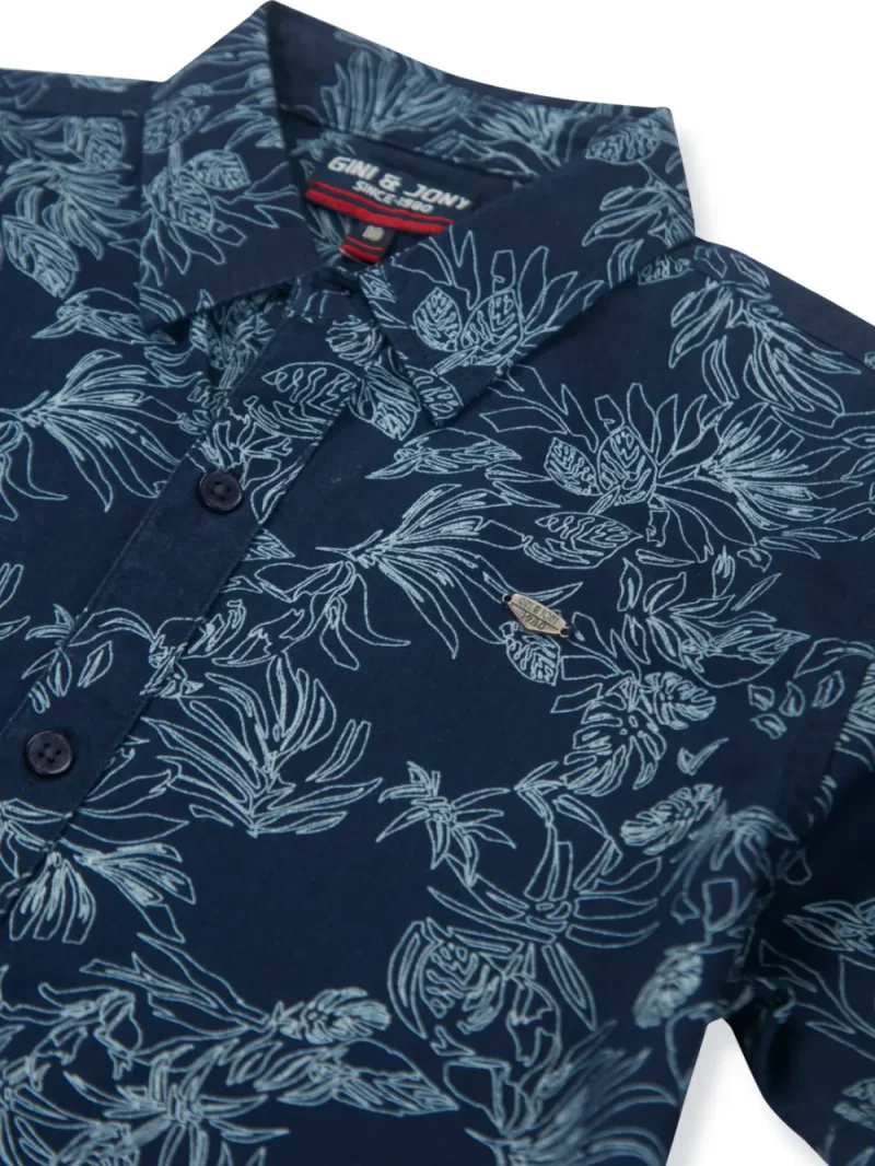 Gini And Jony Boys Solid Cotton Shirt