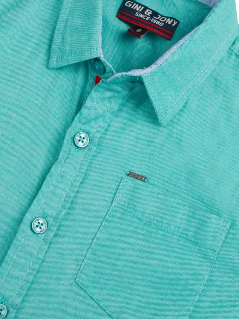 Gini And Jony Boys Solid Cotton Shirt