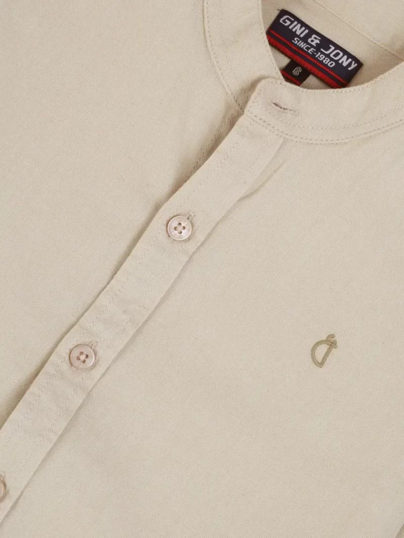 Gini And Jony Boys Solid Cotton Shirt