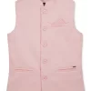 Boys Pink Solid Cotton Modi Jacket