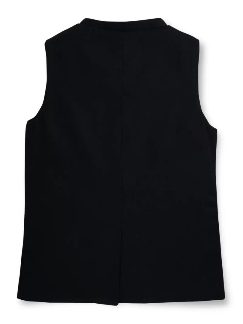 Gini And Jony Boys Black Solid Cotton Modi Jacket Sleeveless