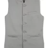 Gini And Jony Boys Grey Solid Cotton Sleeveless Modi Jacket