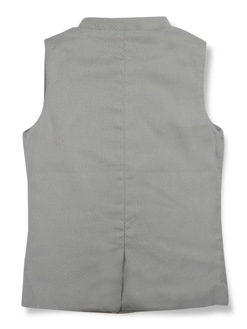 Gini And Jony Boys Grey Solid Cotton Sleeveless Modi Jacket
