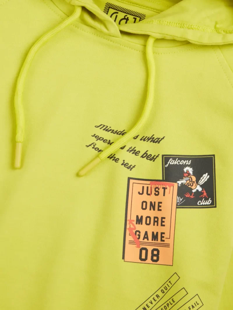 Gini And Jony Boys Green Printed Fleece Full Sleeves Sweat Shirt