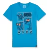 Gini And Jony Boys Blue Printed Cotton Half Sleeves T-Shirt