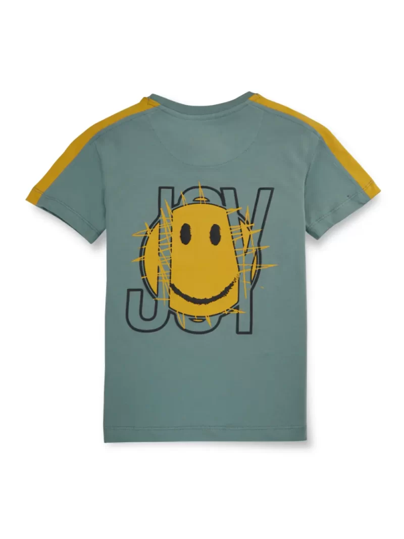Gini & Jony Boys' Blue T-Shirt Knitshand-Wash Regular Fit