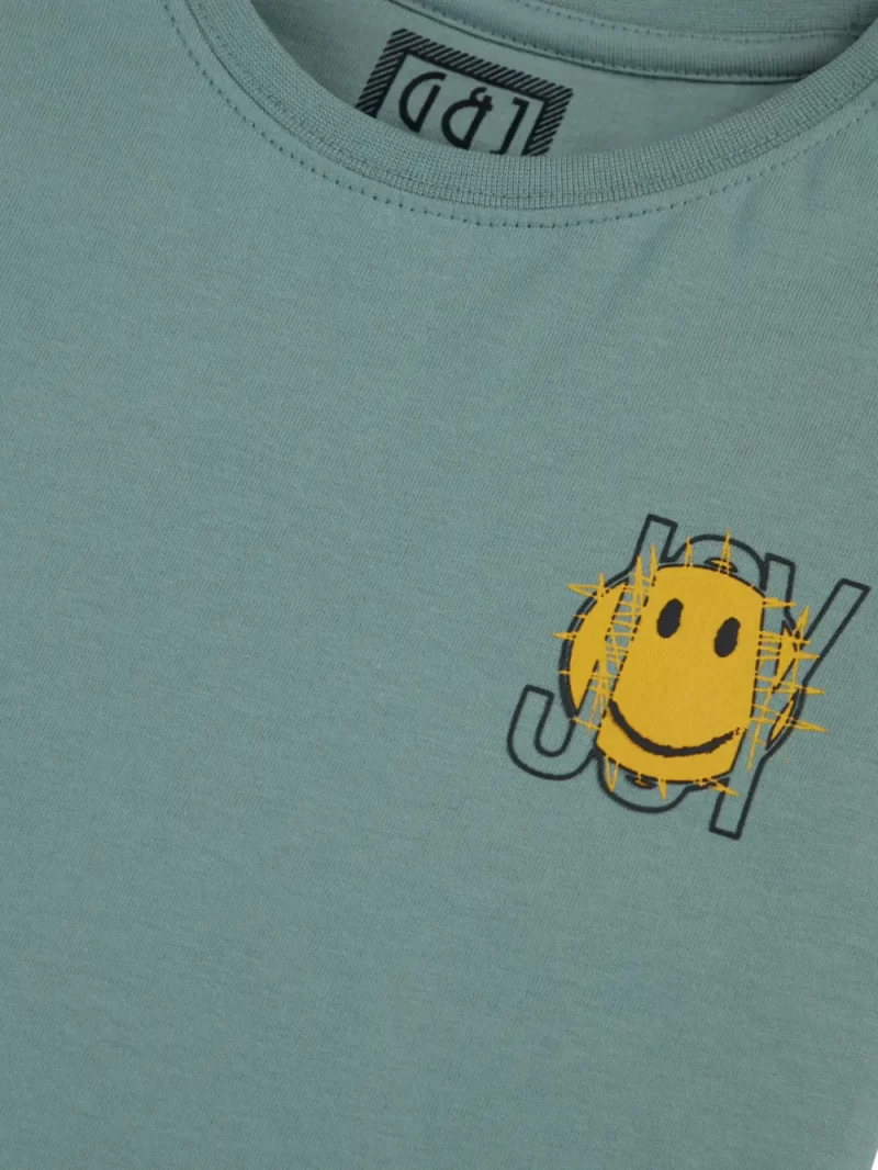 Gini & Jony Boys' Blue T-Shirt Knitshand-Wash Regular Fit