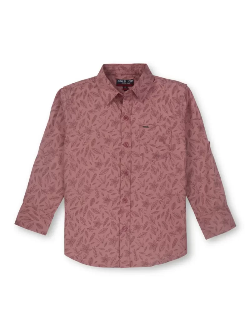 Gini & Jony 
Boys Regular Fit Printed Spread Collar Casual Shirt