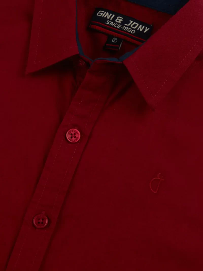 Gini And Jony Boys Solid Cotton Shirt