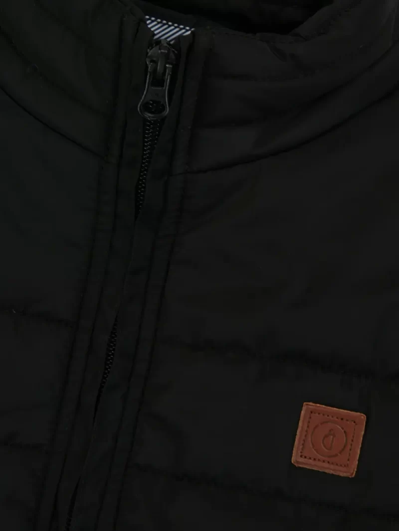 Gini And Jony Boys Black Solid Taffeta Heavy Winter Jacket Sleeveless