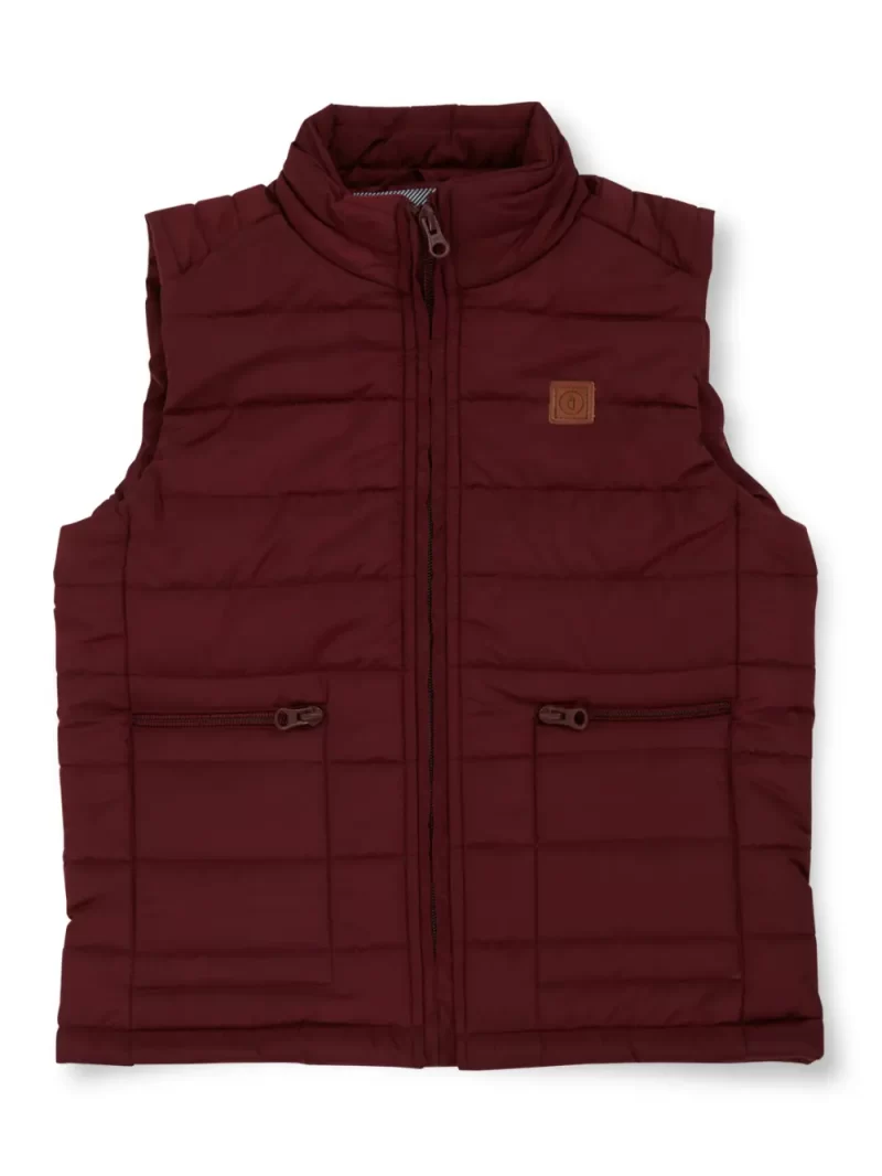 Gini And Jony Boys Maroon Solid Polyster Full Sleeves Heavy Winter Jacket