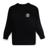 Boys Black Solid Cotton Full Sleeves Sweater