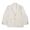 Gini And Jony Boys White Solid Woven Plain Full Sleeves Blazer