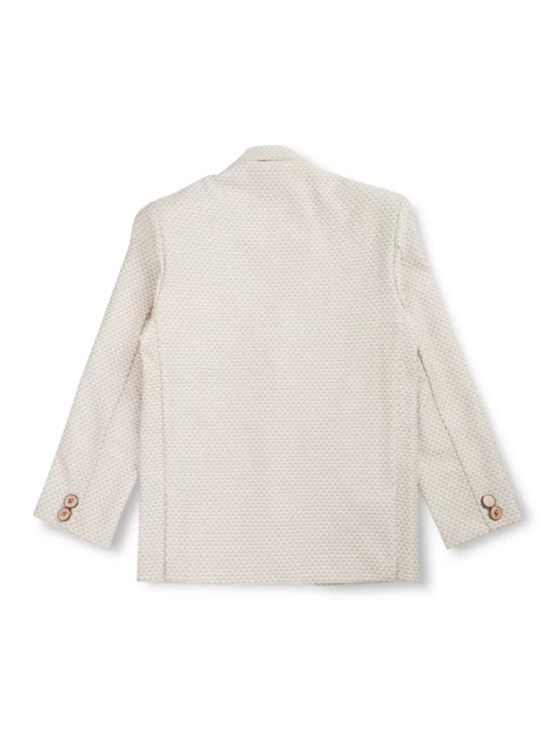 Gini And Jony Boys White Solid Woven Plain Full Sleeves Blazer