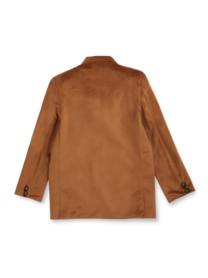 Gini And Jony Boys Brown Solid Velvet Blazer Full Sleeves