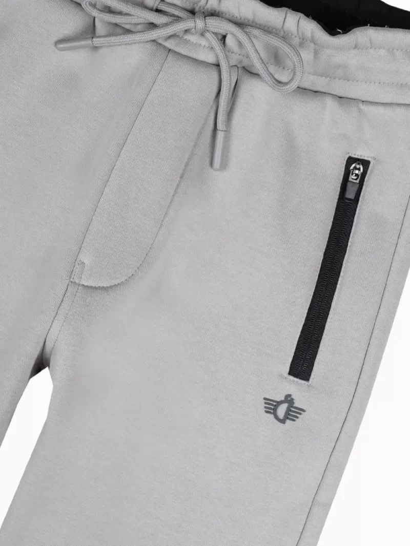 Gini And Jony Boys Grey Color Block Cotton Track Pant Elasticated