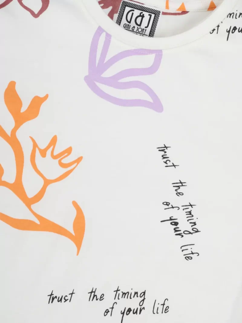 Gini & Jony Boys' Blue T-Shirt Knitshand-Wash Regular Fit