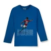 Gini And Jony Boys Blue Graphic Print T-Shirt Full Sleeves