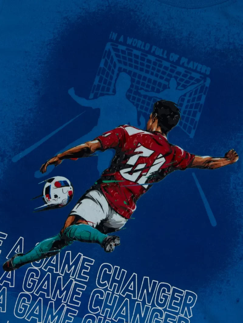 Gini And Jony Boys Blue Graphic Print T-Shirt Full Sleeves