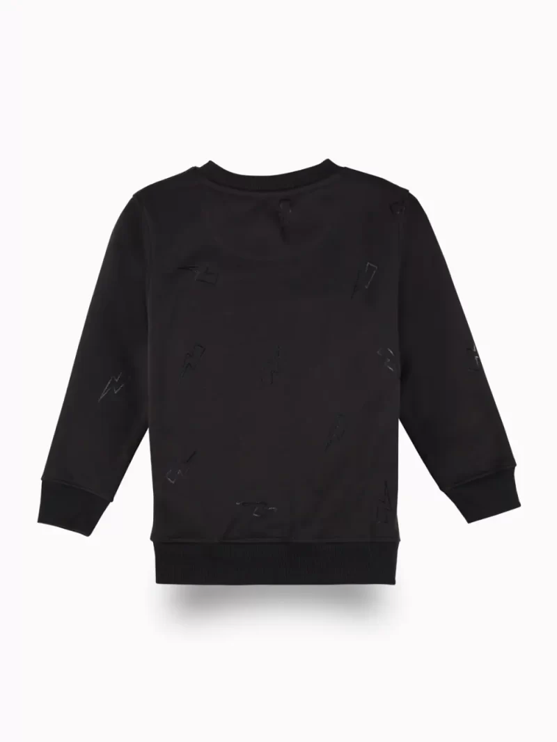 Gini And Jony Boys Black Graphic Print Cotton Sweat Shirt Full Sleeves
