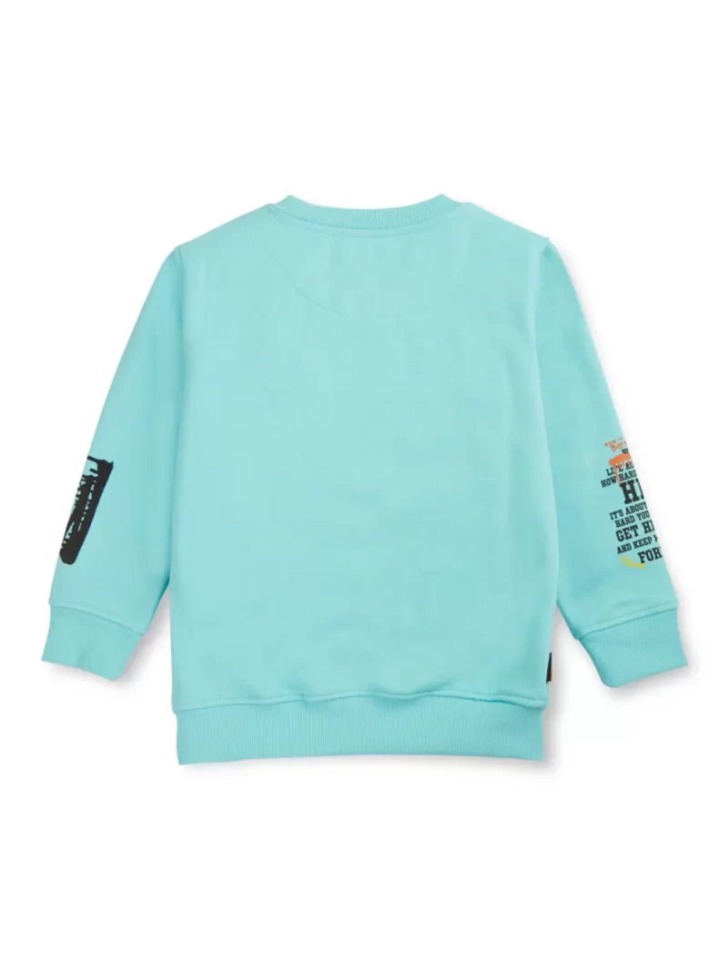 Boys Blue Cotton Printed Sweatshirt