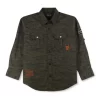 Gini And Jony Boys Green Camouflage Cotton Shirt Full Sleeves