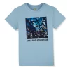 Gini And Jony Boys Blue Digital Print Cotton Single Jersey T-Shirt Half Sleeves