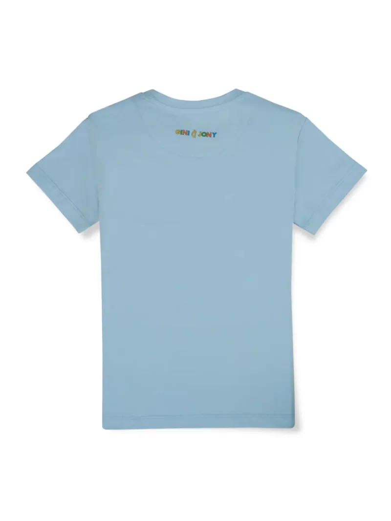 Gini And Jony Boys Blue Digital Print Cotton Single Jersey T-Shirt Half Sleeves